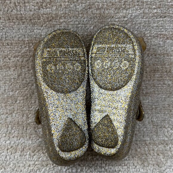 Mini Melissa Girls Ultragirl Gold Glitter Flower Sandals Toddler Shoes 10 - Picture 7 of 7
